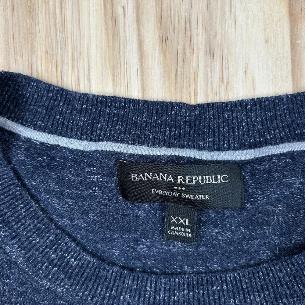 Banana Republic Everyday Sweater Men Sz 2XL XXL Blue Casual Winter Lightweight